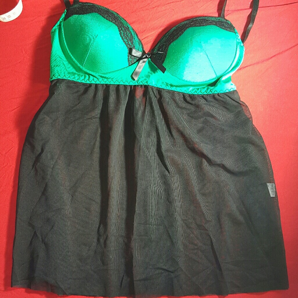 4/$25 NWOT Green and Black Nighty - Picture 5 of 8